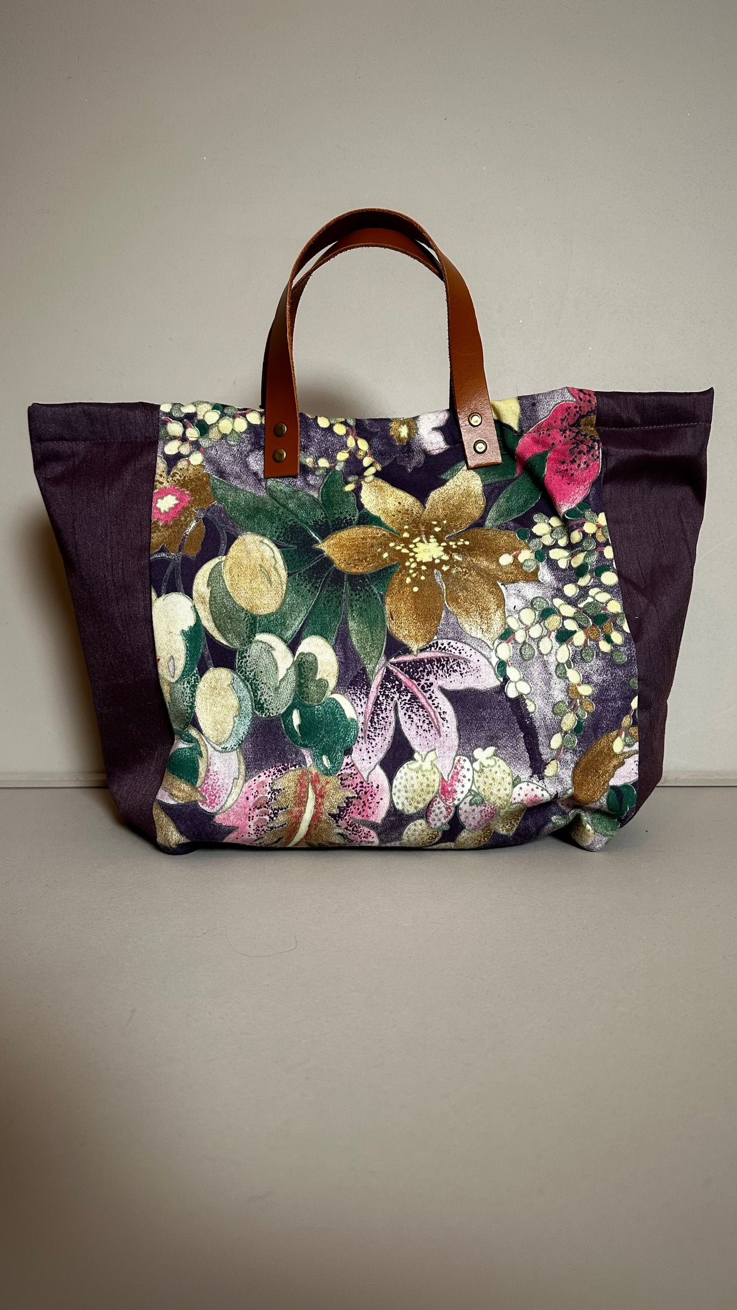 Cabas chic fleur violet