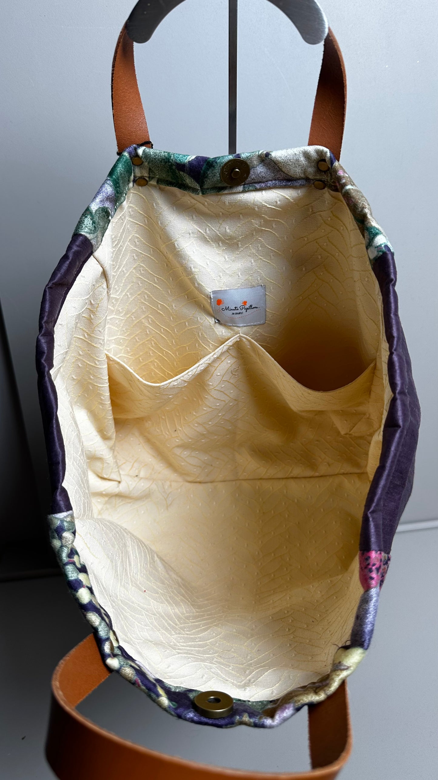 Cabas chic fleur violet