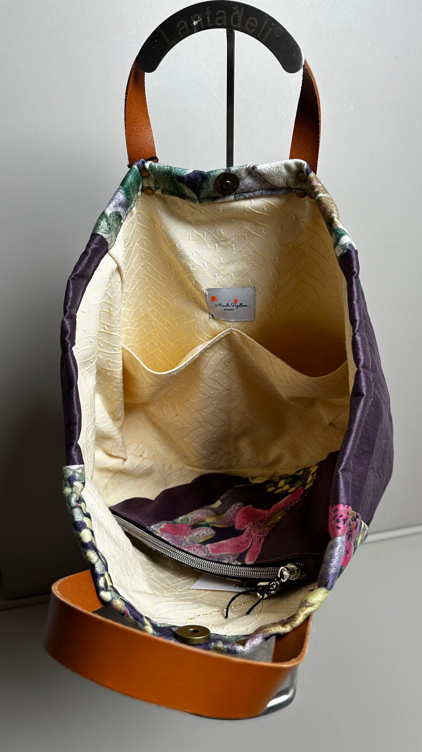 Cabas chic fleur violet