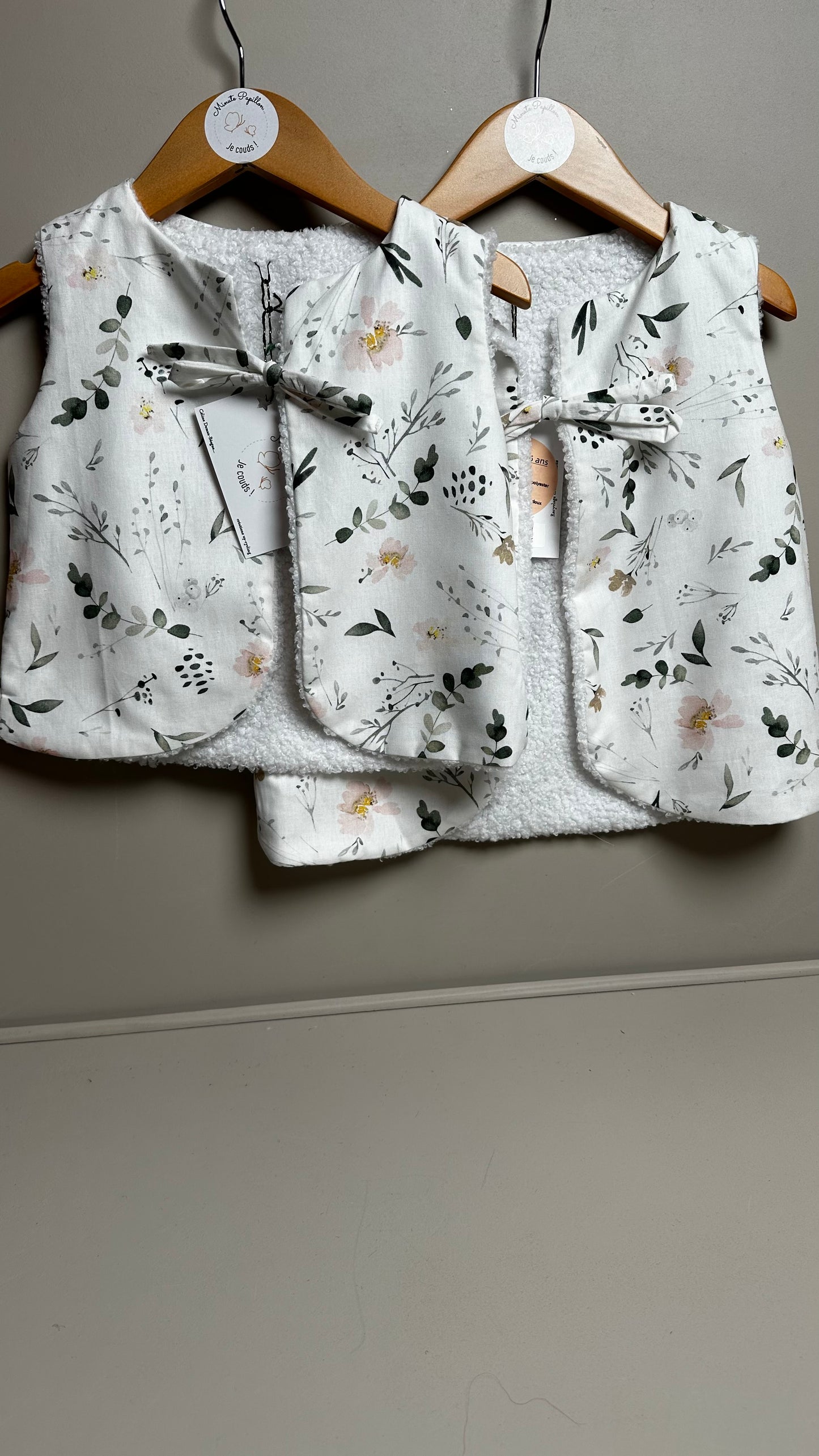 Gilet de berger enfant feuillage