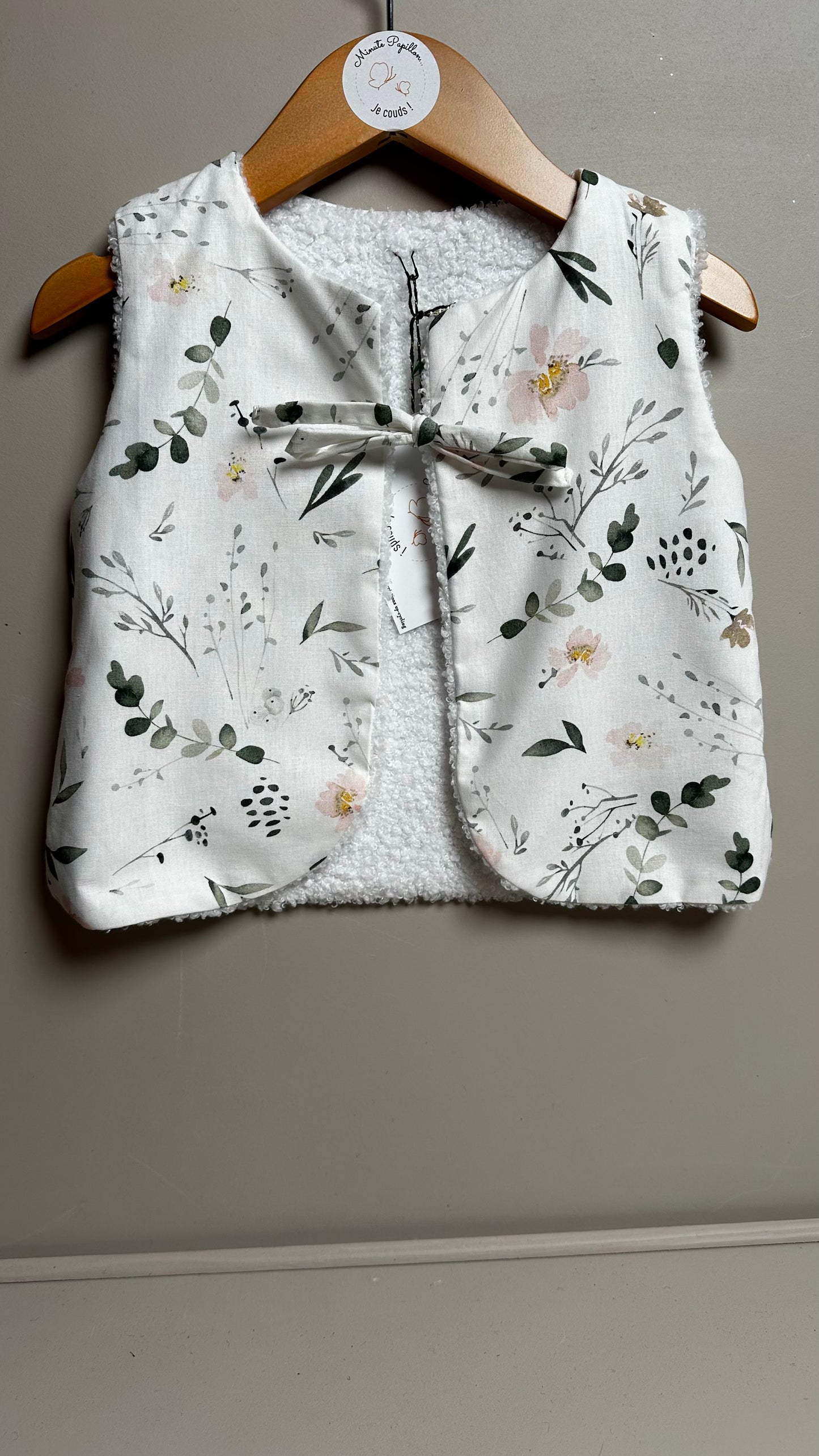 Gilet de berger enfant feuillage