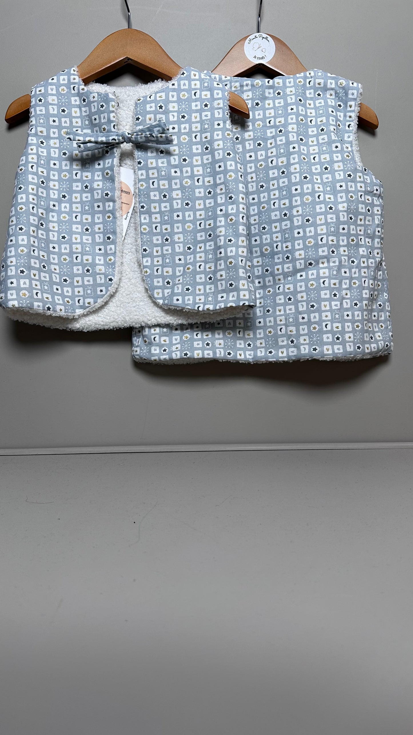 Gilet de berger enfant gris