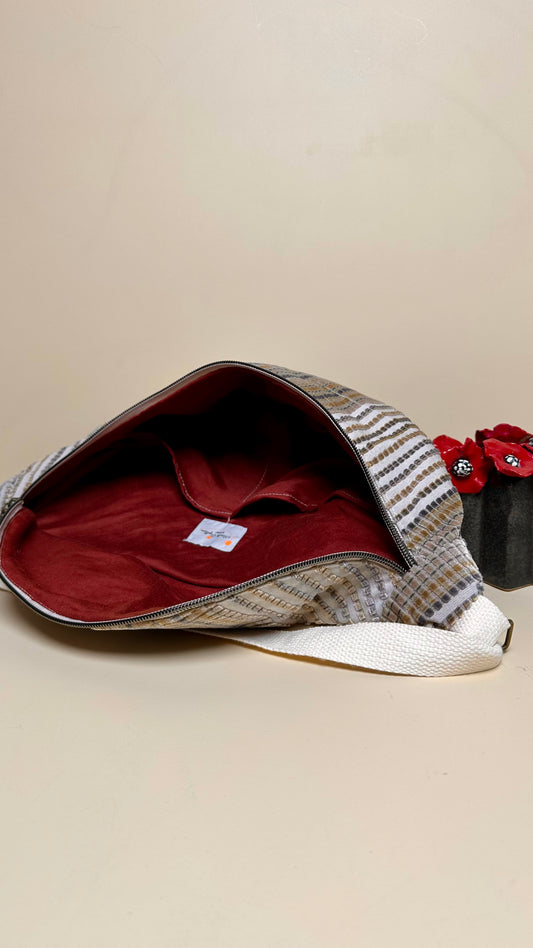 Sac banane velours reliefs