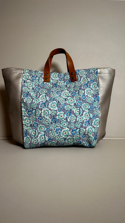 Cabas chic Liberty bleu