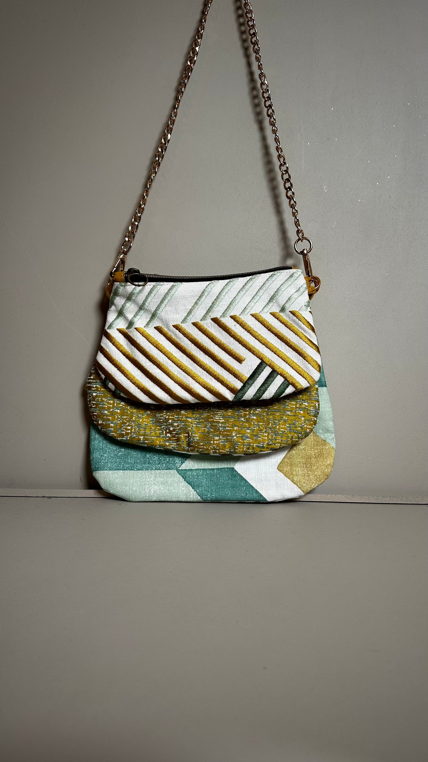 Sac Trio beige , vert , jaune