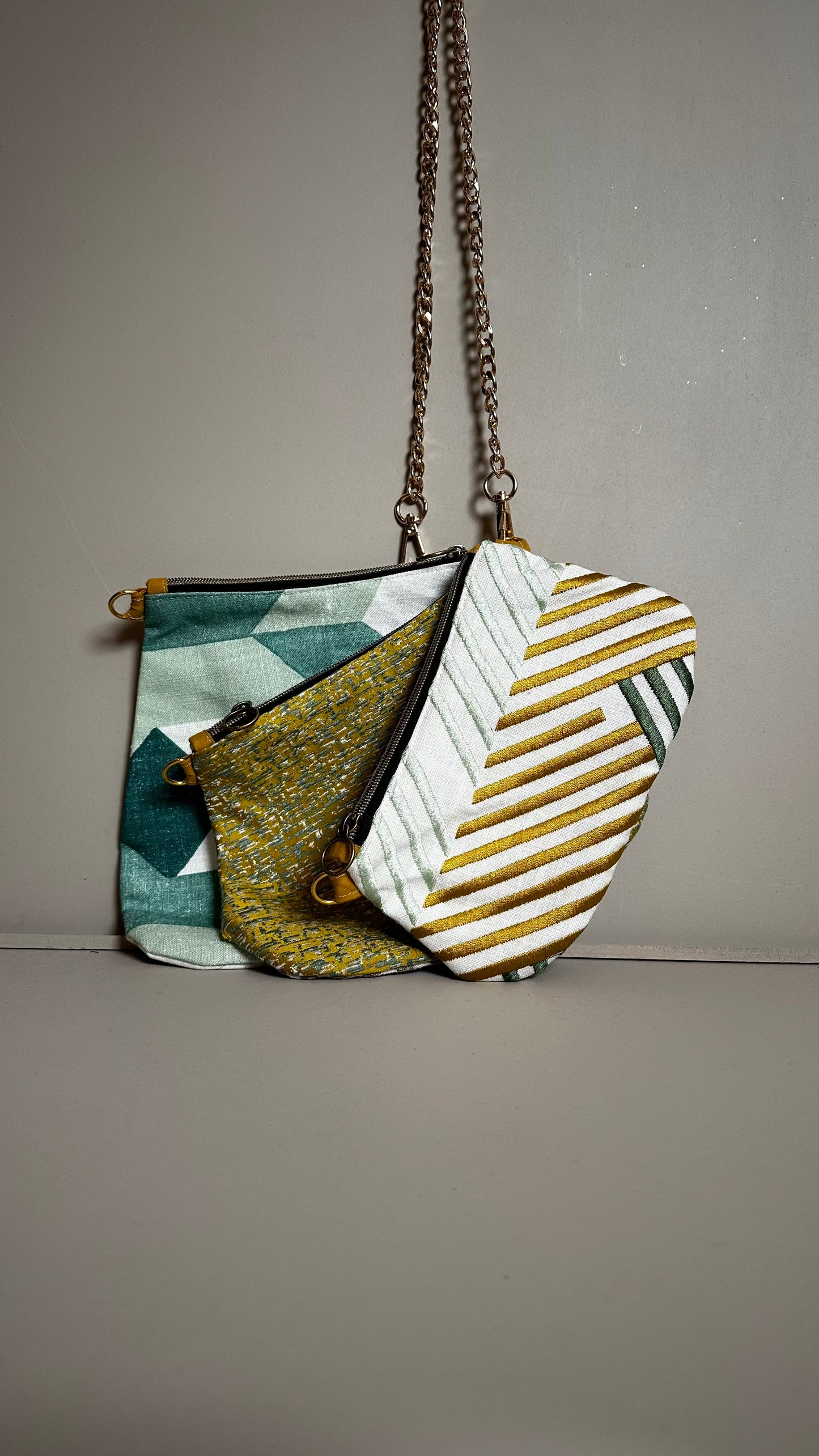 Sac Trio beige , vert , jaune