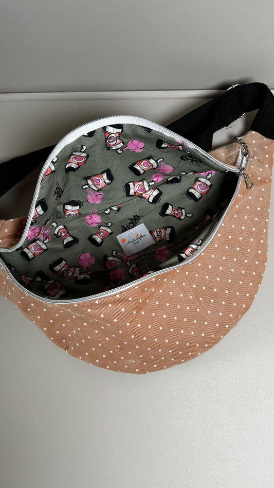 Sac banane beige rosé a poids